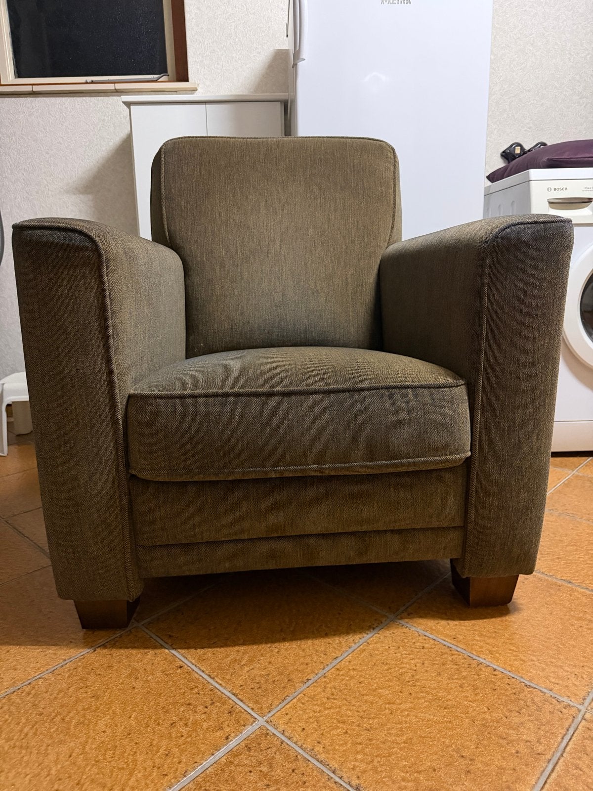 Comfortabele fauteuil - Zo goed als nieuw, Ophalen, Zo goed als nieuw, Stof, 75 tot 100 cm