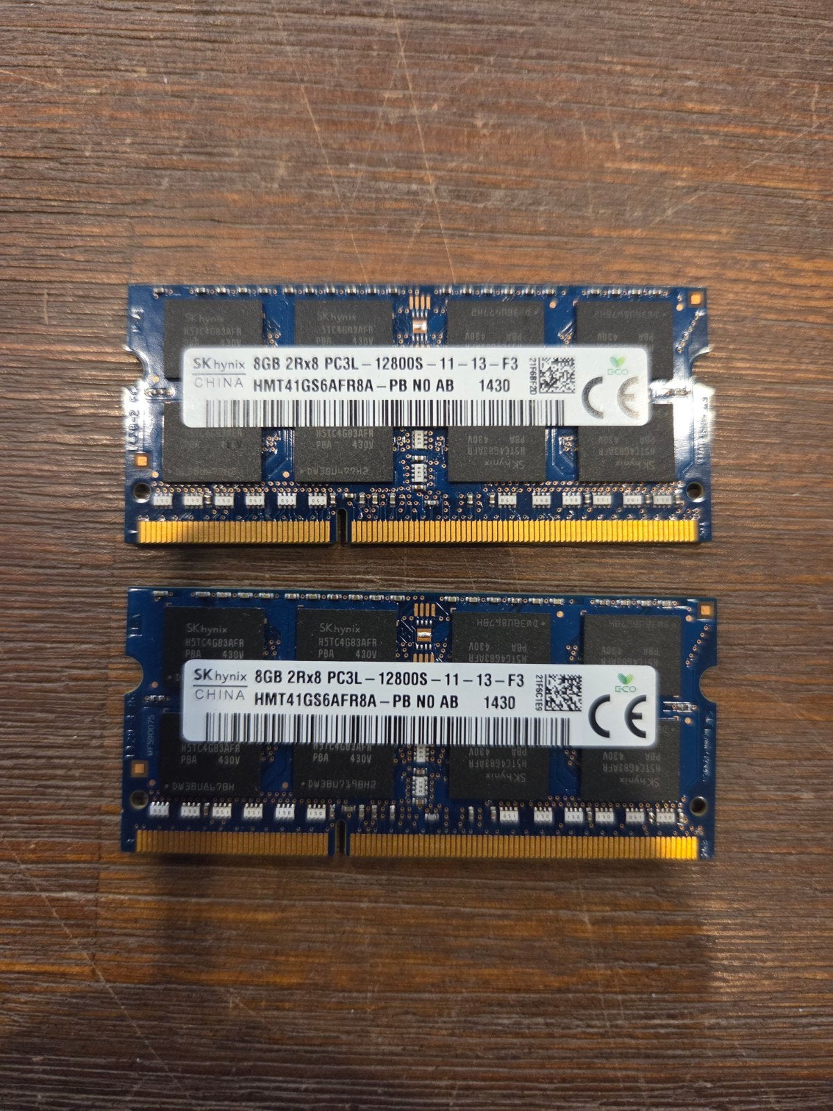 2x 8GB SK Hynix DDR3L 12800S Laptop RAM Geheugen, Ophalen of Verzenden, ., ., .