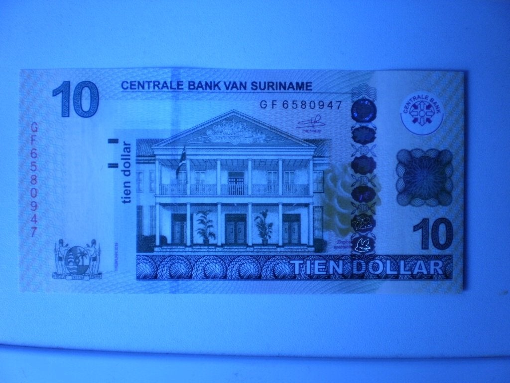 Suriname- 10 Dollar- Bankbiljet, Postzegels en Munten, Bankbiljetten | Amerika, Verzenden, Zuid-Amerika, Los biljet