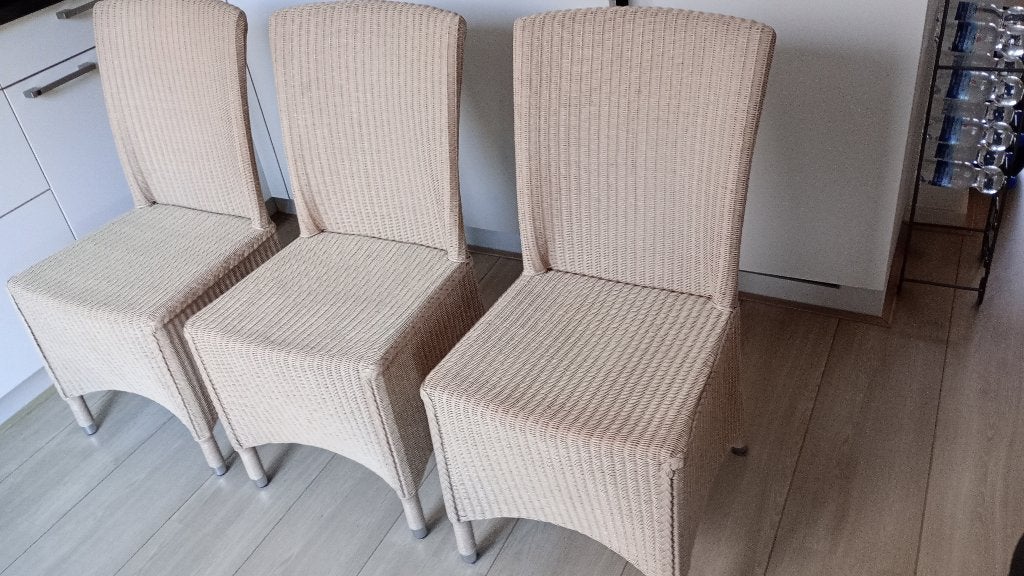 3 Lloyd Loom stoelen - Gebruikt, Ophalen, Gebruikt, Overige kleuren, Drie