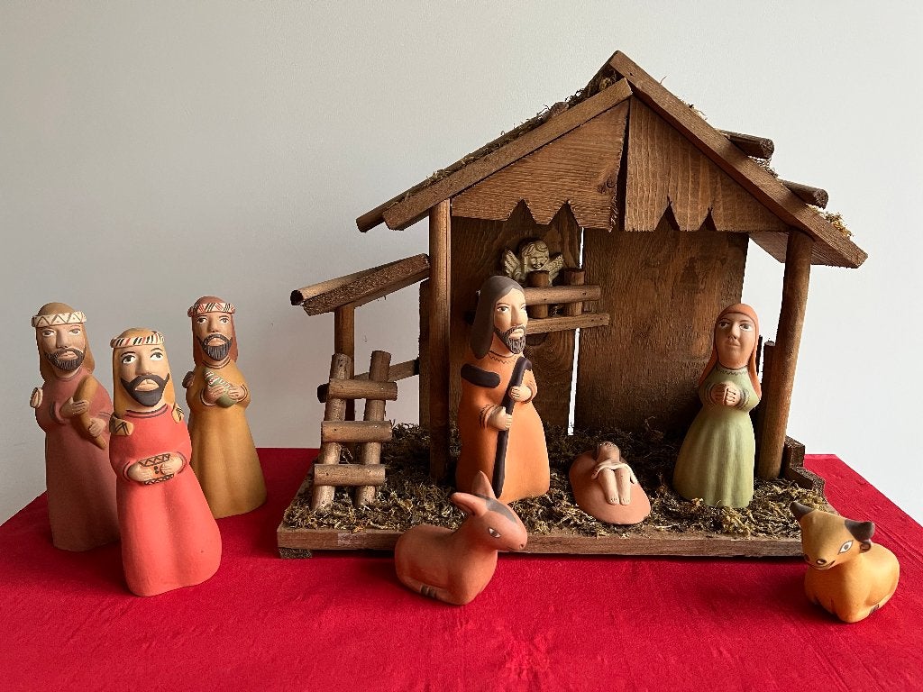 kerststal met beelden, Ophalen of Verzenden, Zo goed als nieuw