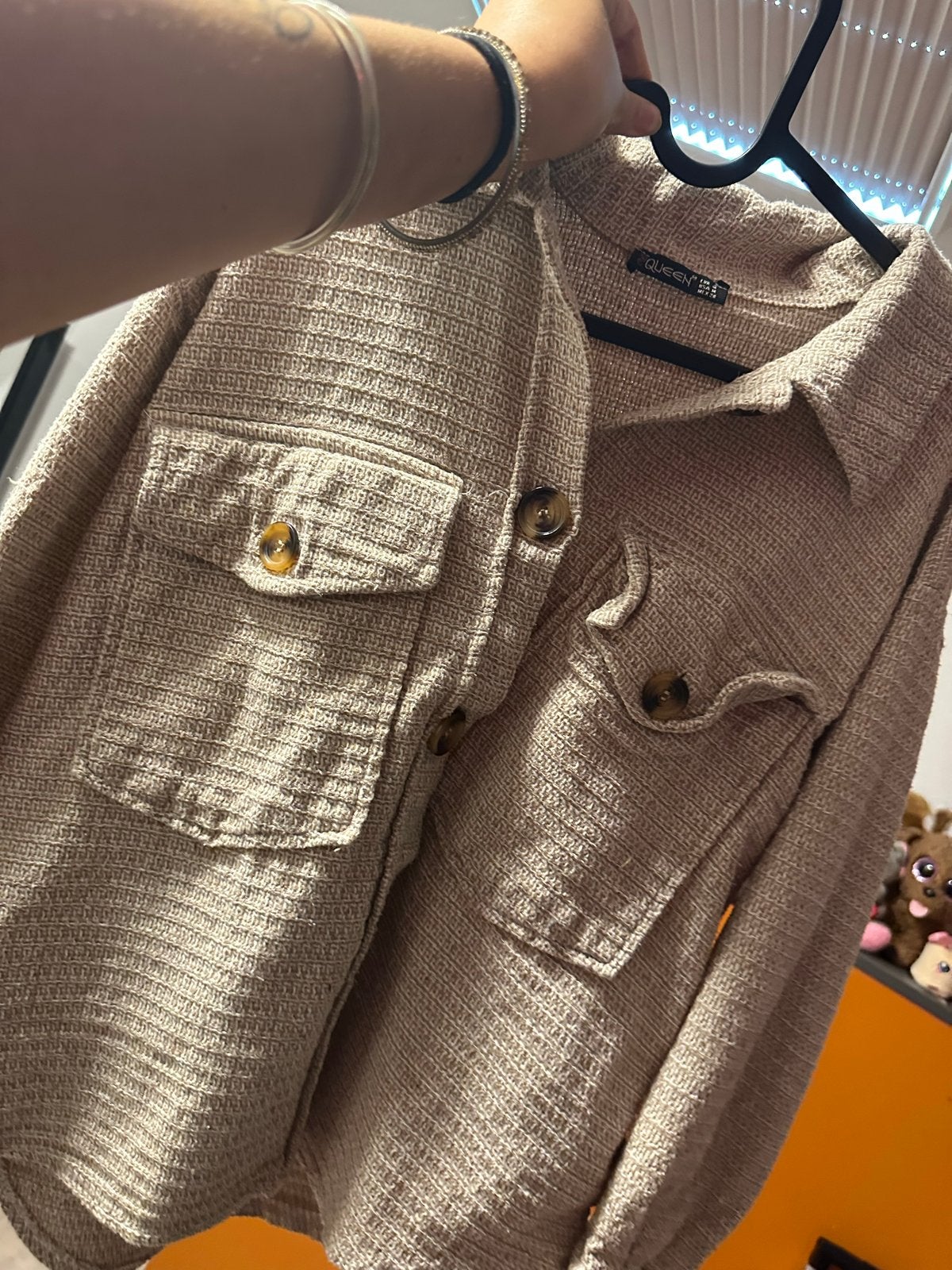 Stijlvol Beige Tweed Jasje - Maat M, Ophalen of Verzenden, Zo goed als nieuw, Maat 38/40 (M), Beige