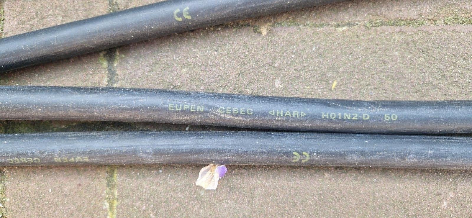 Laskabel/startkabel EUPEN CEBEC H01N2-D 50mm2 35mtr zwart, Ophalen, Zo goed als nieuw, Overige merken, Kabel of Snoer