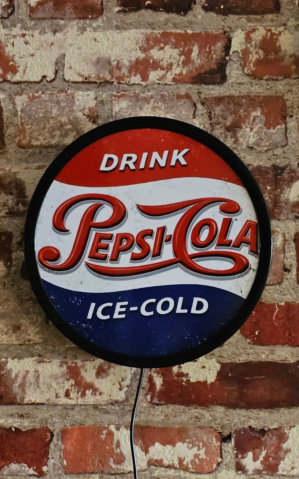 Pepsi Cola reclamebord met LED verlichting - 20 cm, Verzamelen, Ophalen of Verzenden, Reclamebord