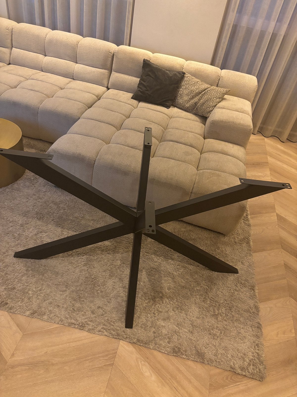Zwarte stalen matrix spinpoot voor tafel, Ophalen, Zo goed als nieuw, Rechthoekig, 50 tot 100 cm