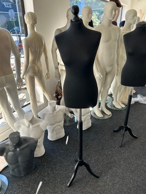 paspop buste etalagepop torso op houten 3 poot, ., Nieuw, Ophalen of Verzenden, .