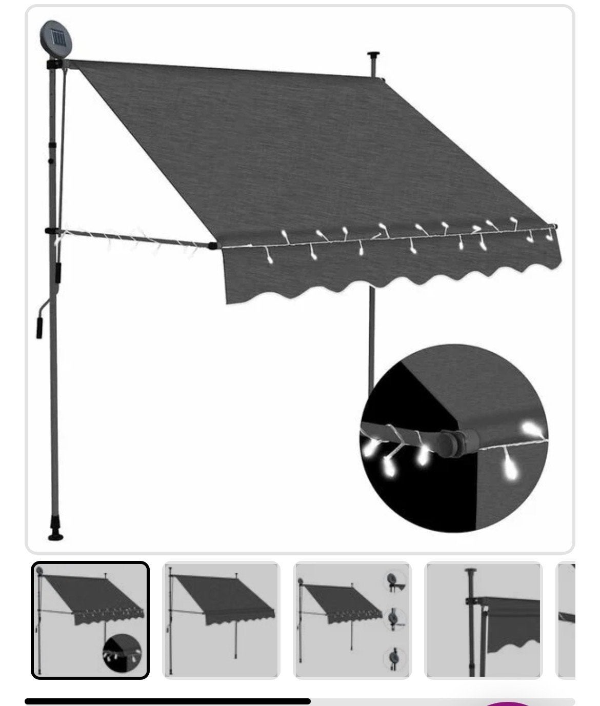 Nieuwe Klemluifel Antraciet 200x150 cm - Ongebruikt, Ophalen, Overige typen, Nieuw, Minder dan 250 cm