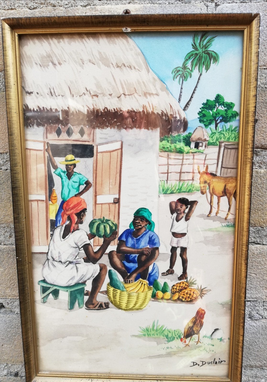 D. Duclair, Les dames pour une hutte inspectent les fruits., Ophalen, Minder dan 50 cm, Oorspronkelijke maker, Zo goed als nieuw