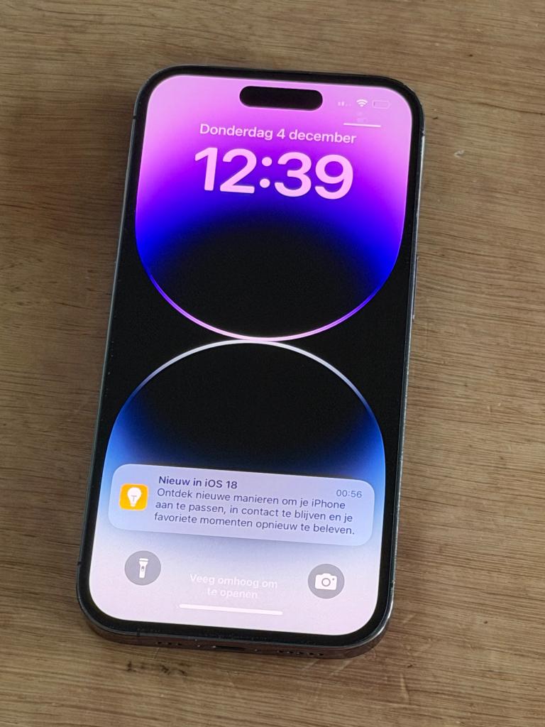 Prachtige iPhone 14 Pro Purple 128GB, 91% batterijconditie!, Apple, ., Paars, Ophalen of Verzenden