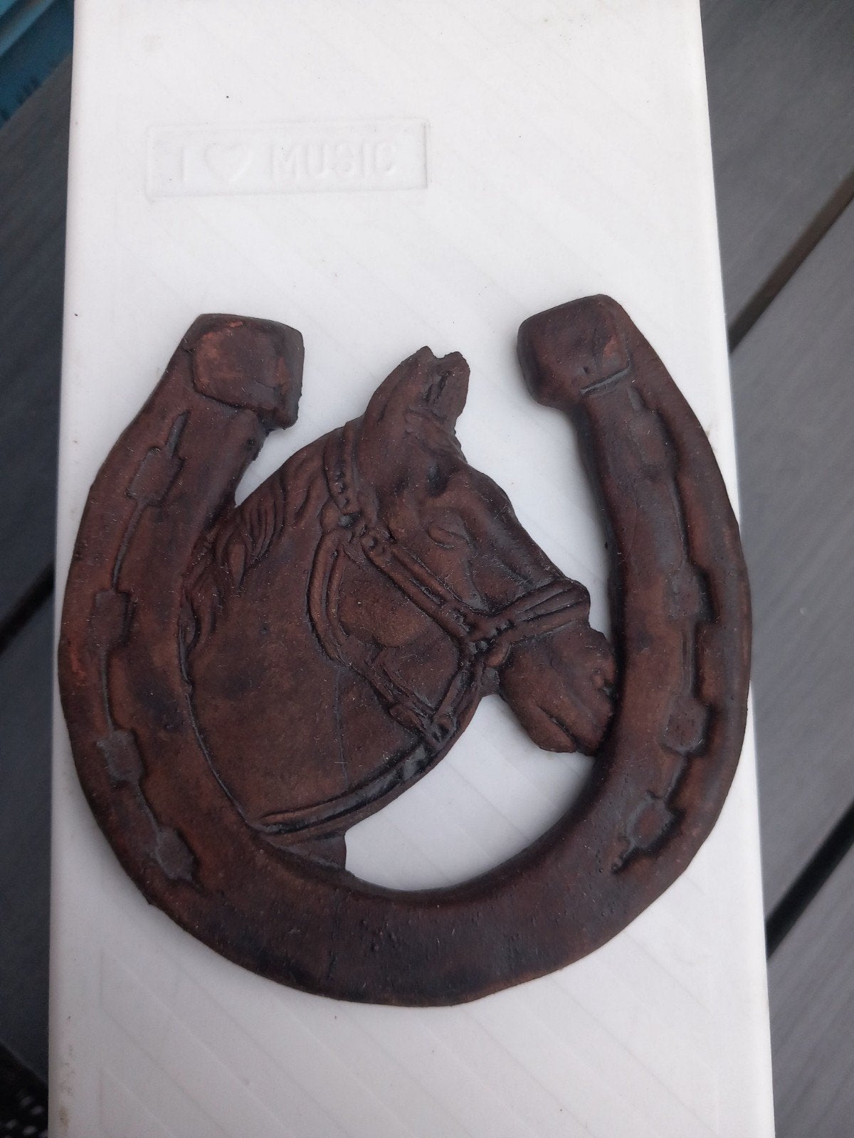 Decoratief hoefijzer met paardenhoofd, Ophalen of Verzenden