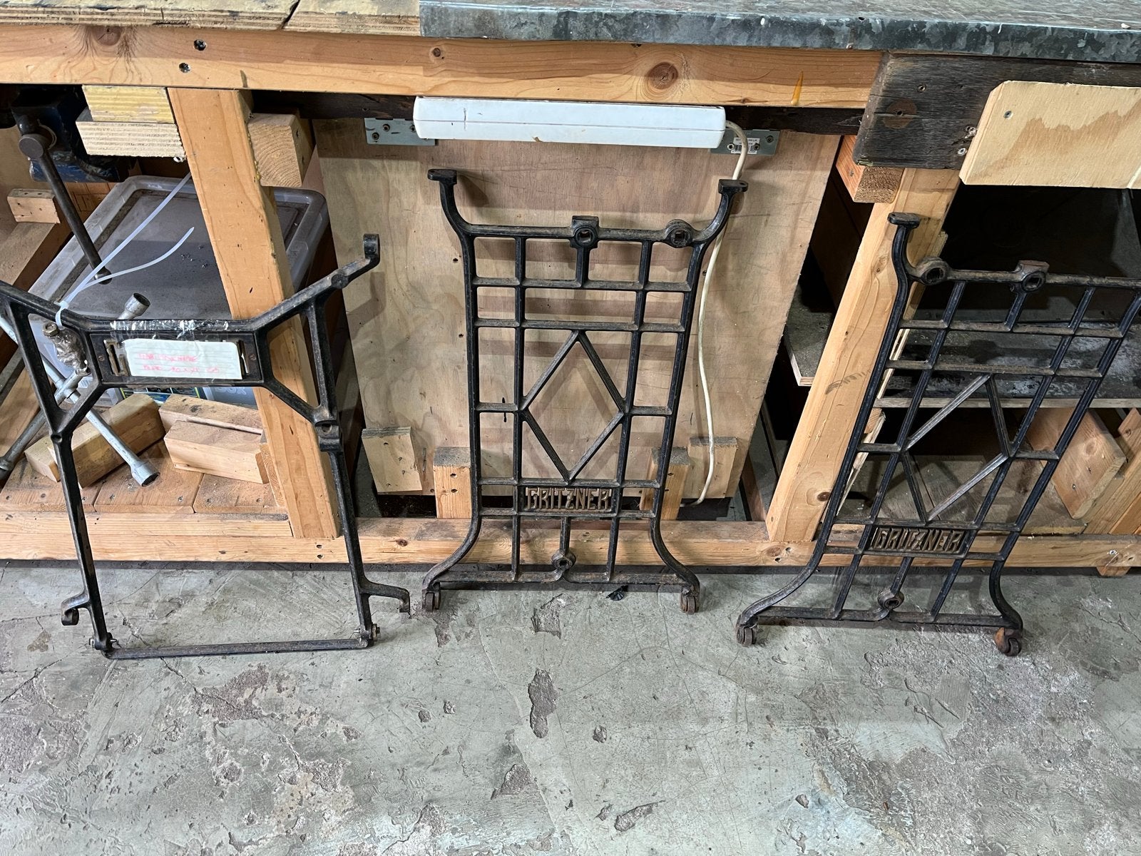 Gritzer Naaimachine Onderstel - Antiek Gietijzeren Frame, Ophalen