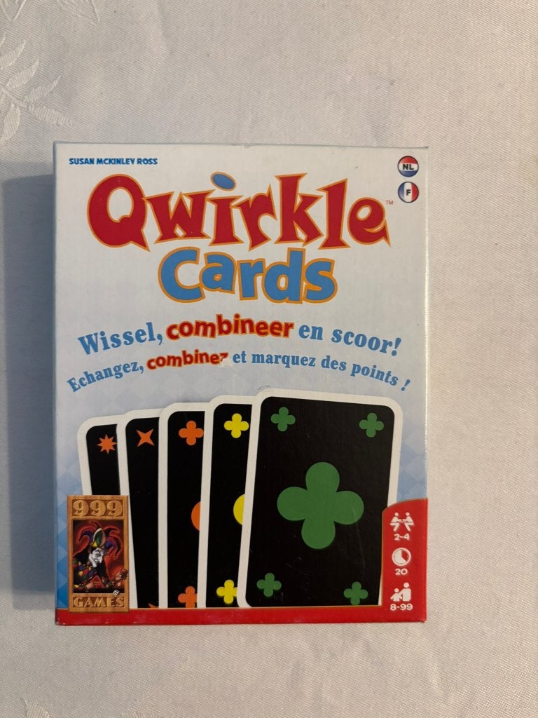 Qwirkle cards wissel combineer en scoor kaartspel 999 games!, Een of twee spelers, Ophalen of Verzenden, Zo goed als nieuw, 999 Games