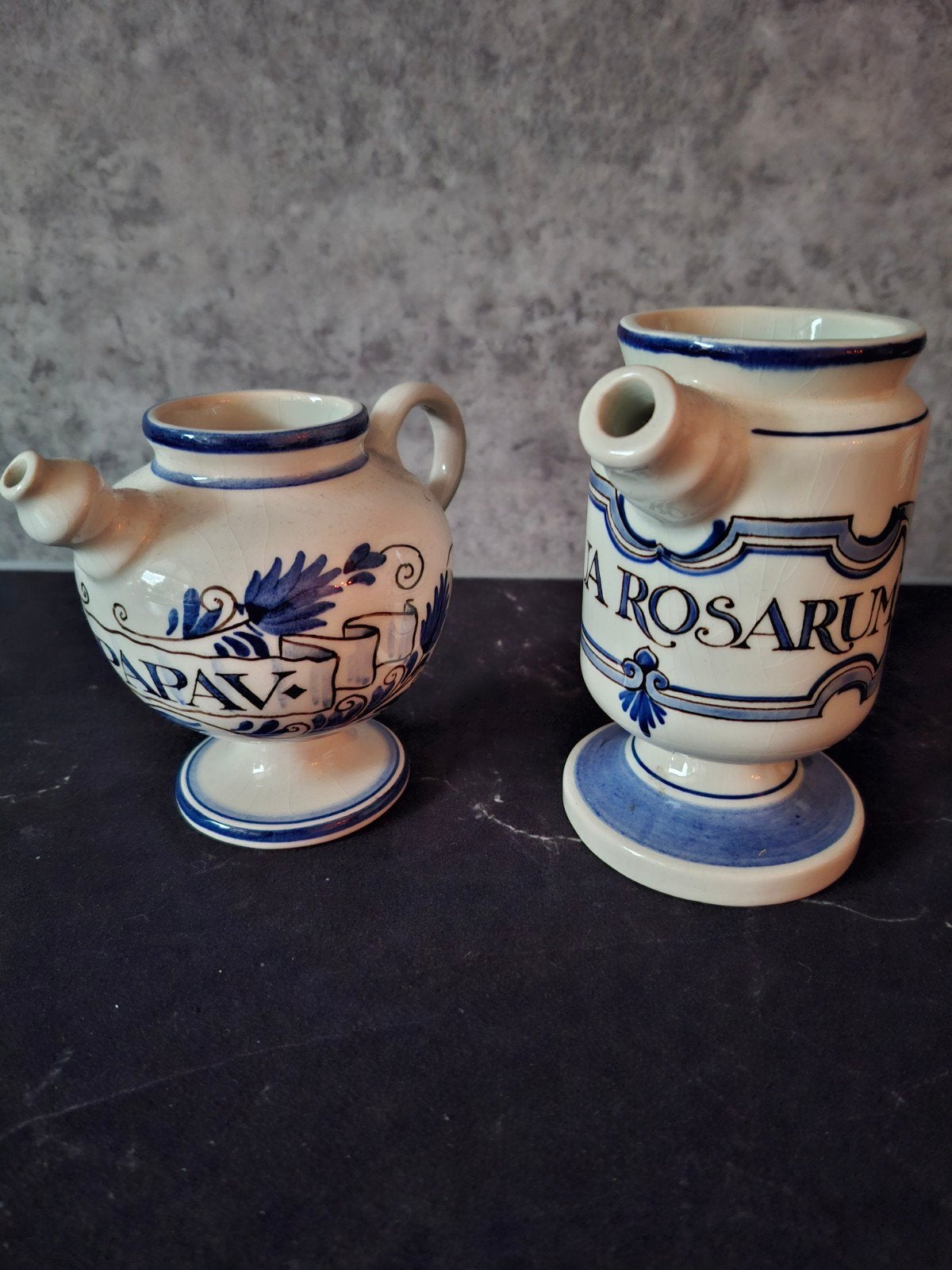 2 Delfts Blauwe Apothekers Potjes - Handgeschilderd, Ophalen of Verzenden