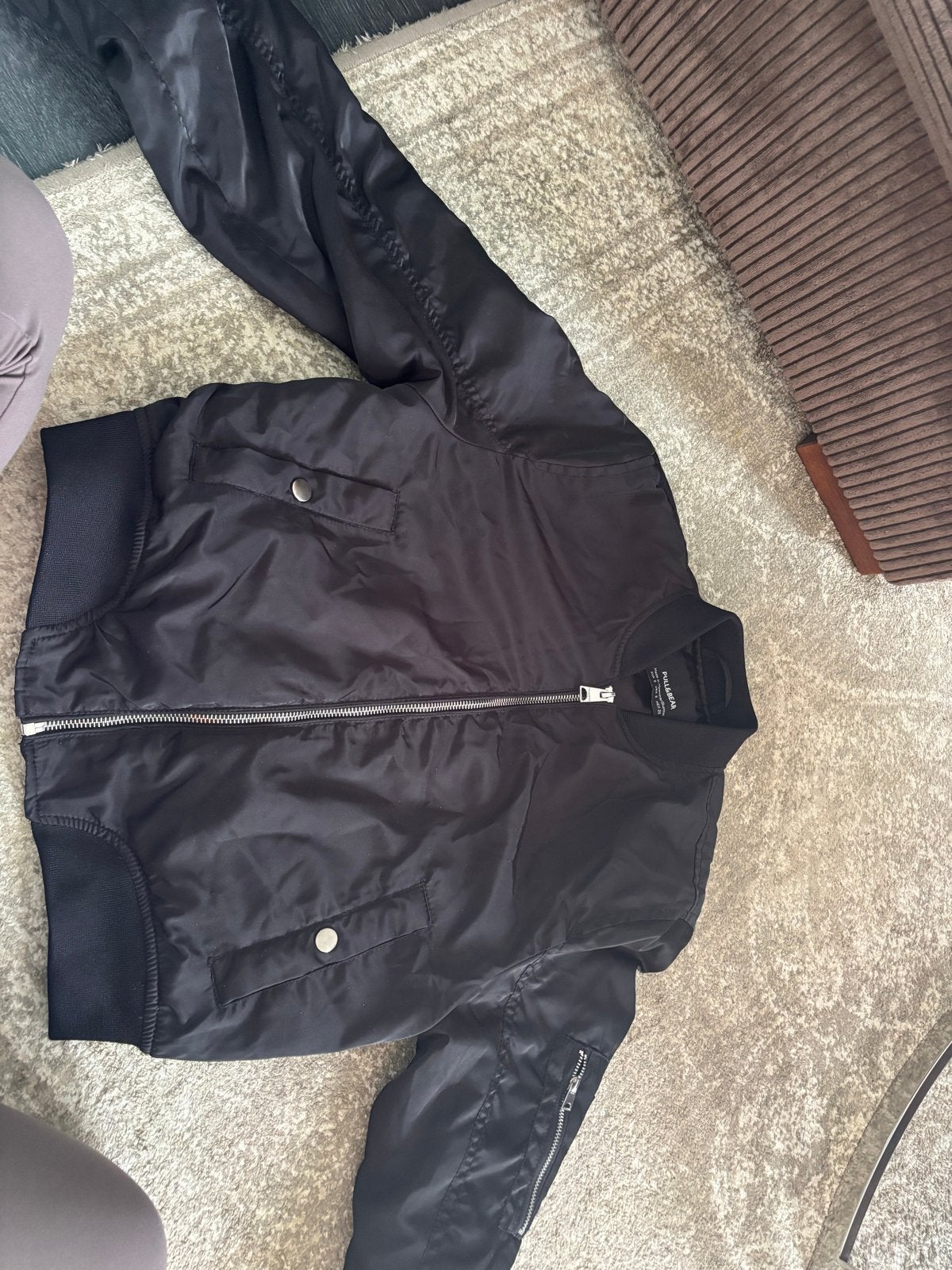 Pull&Bear Bomberjack Zwart/Grijs Maat S, Ophalen of Verzenden, Zo goed als nieuw, Maat 36 (S), Zwart
