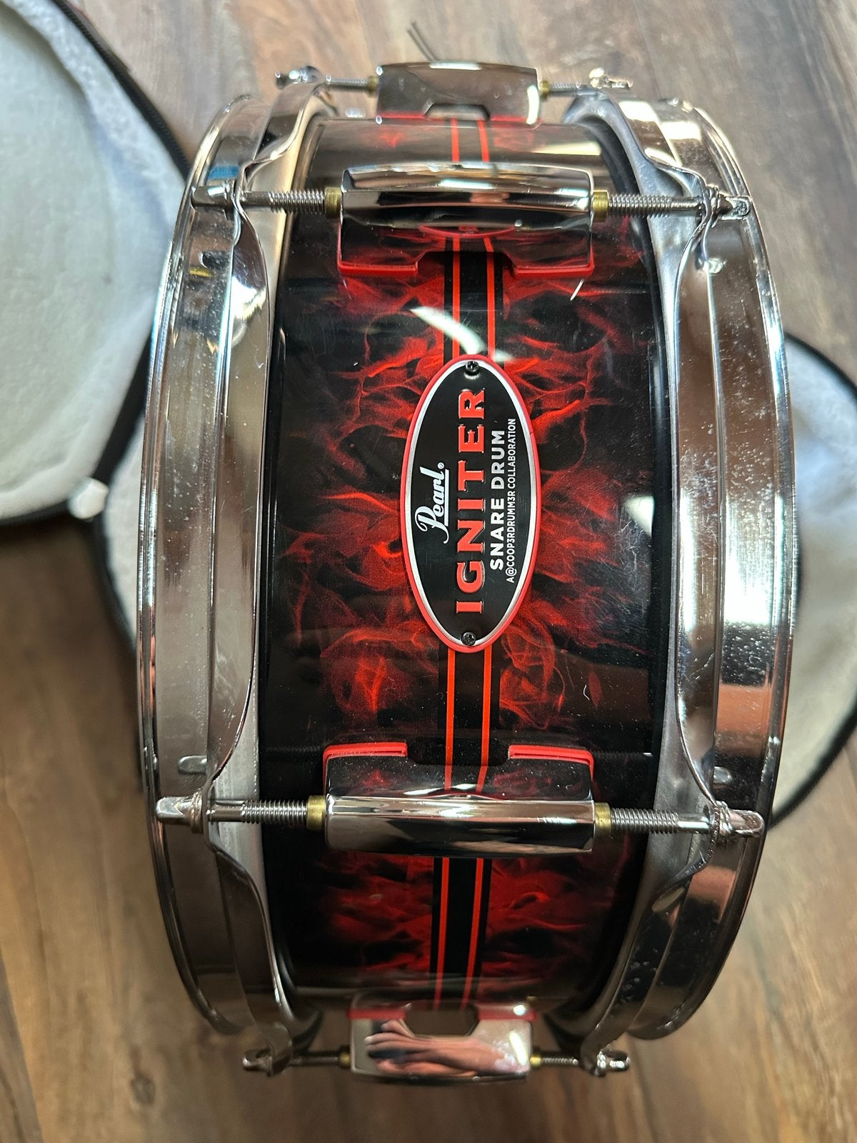 Pearl Igniter Snare 14"x5" Cooperdrummer Signature + Tas, Ophalen of Verzenden, Zo goed als nieuw