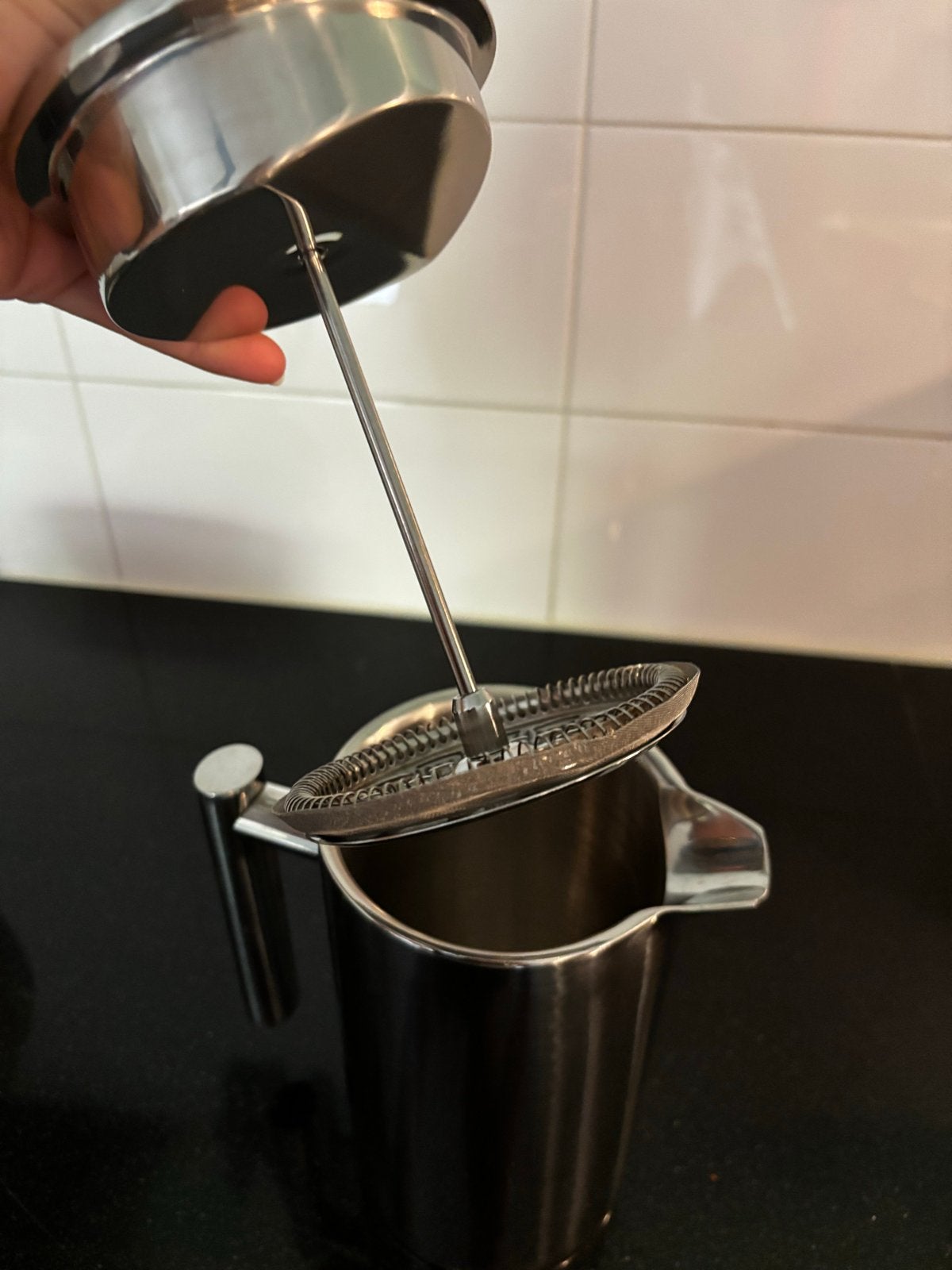 RVS Koffie Cafetière - French Press, Ophalen, Gebruikt, Overige modellen, Gemalen koffie