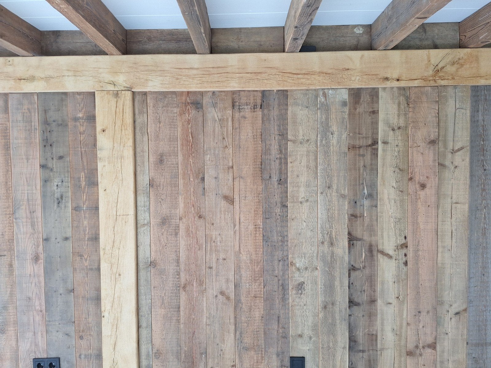 Sloophout  planken  wandbekleding  lambrisering, Doe-het-zelf en Verbouw, Hout en Planken, Ophalen, Gebruikt, Minder dan 25 mm