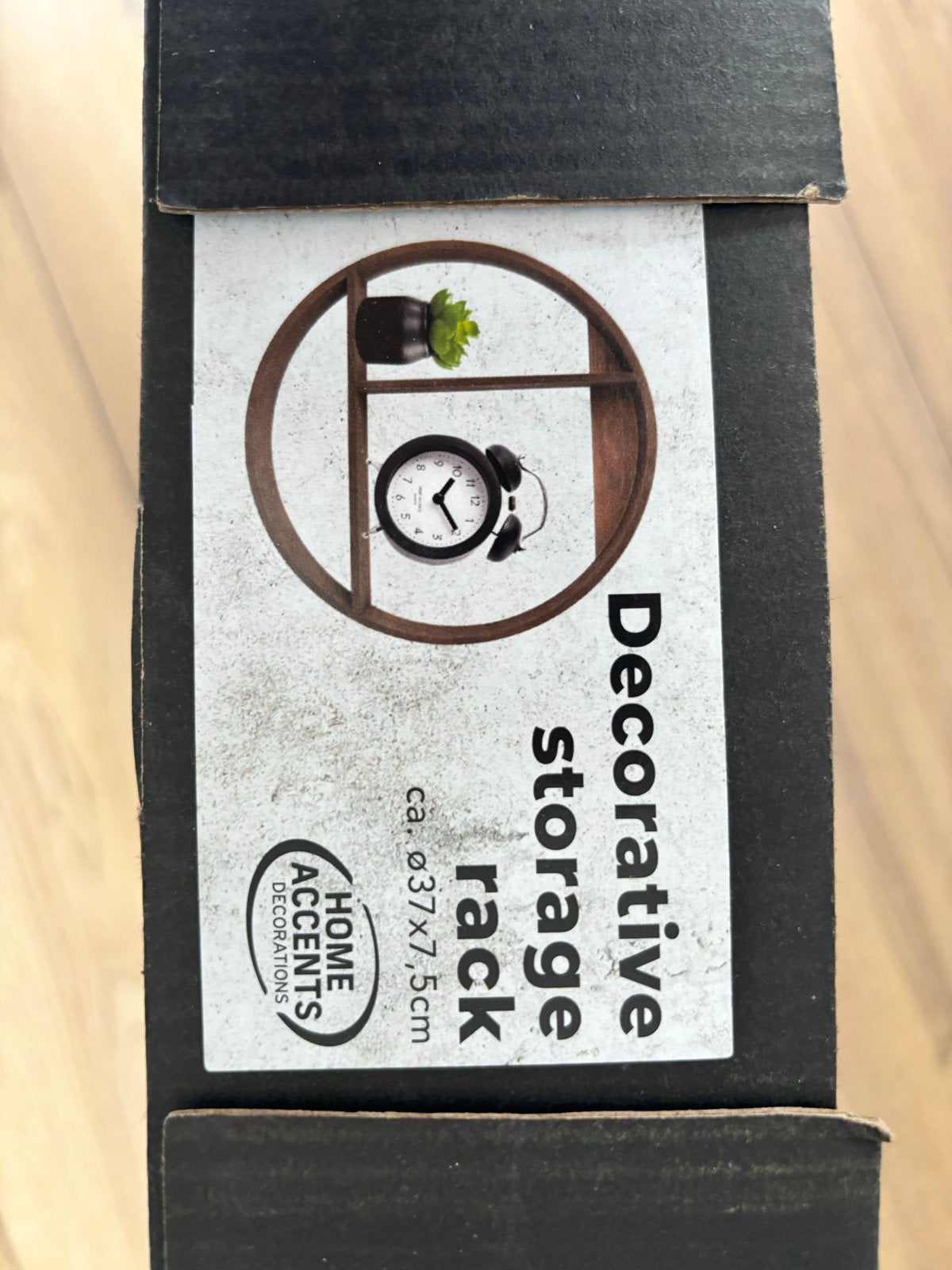 Decoratief rond opbergrek - Nieuw in doos, Hout, Nieuw, Ophalen of Verzenden, Modern