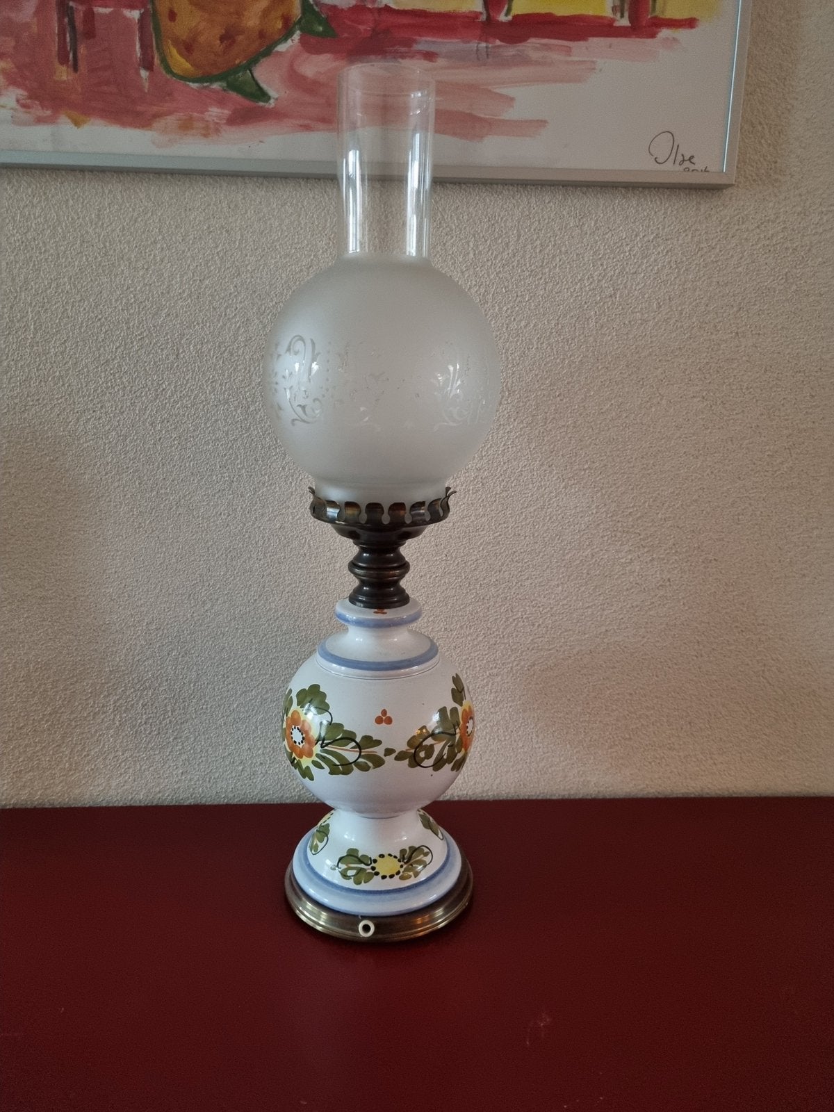Decoratieve olielamp met bloemmotief, Ophalen