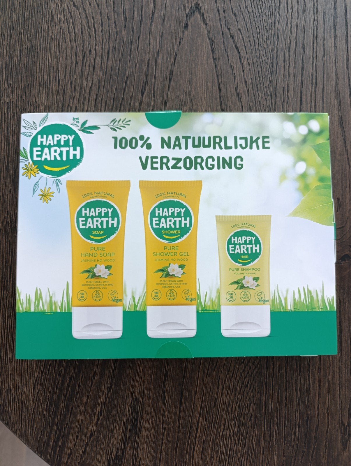 Happy Earth set handzeep shampoo shower gel, Ophalen of Verzenden, Nieuw, Bad & Douche