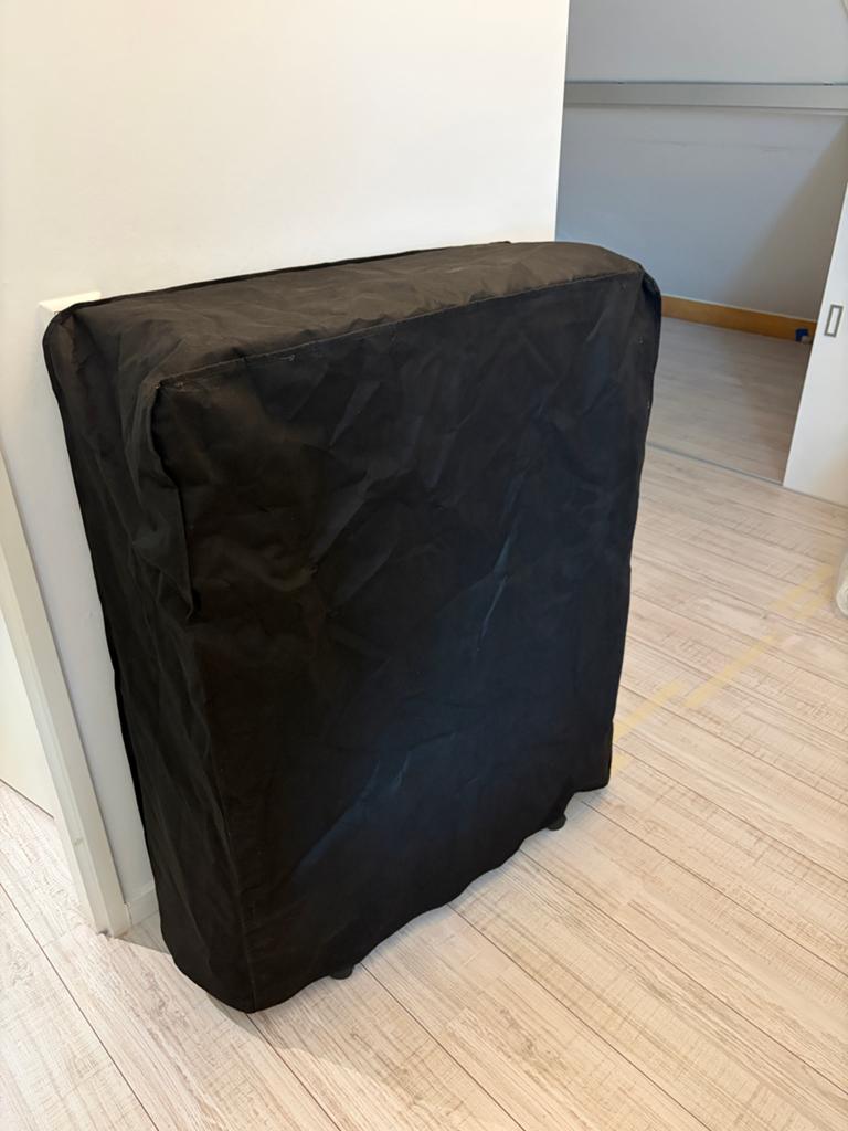 Opvouwbaar logeerbed met matras en hoes, Ophalen, Eenpersoons, Zwart, 80 cm