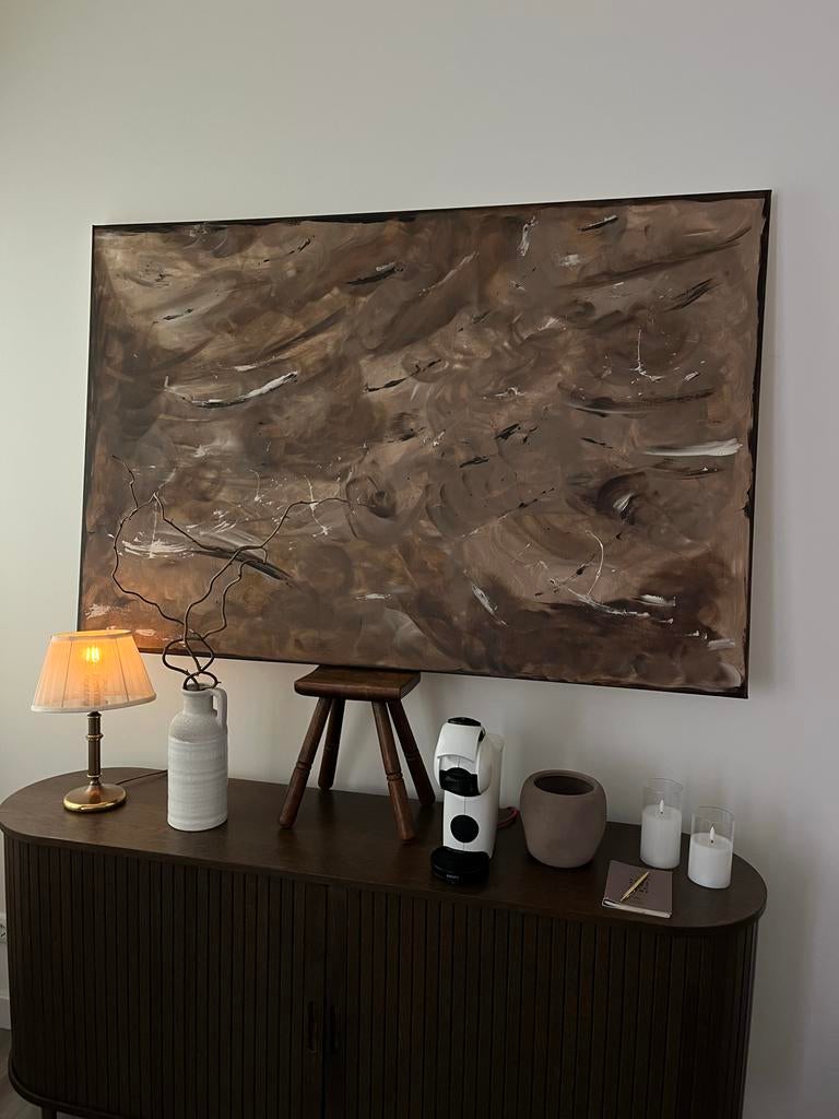Abstract Japandi Kunstwerk - Groot Doek 100x150 cm, Ophalen