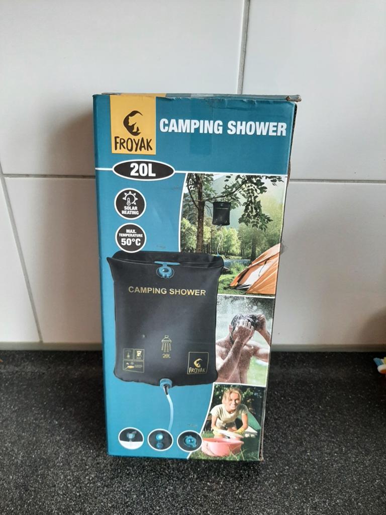 Nieuwe Froyak Camping Douche 20L - Solar Verwarming, Ophalen, Nieuw
