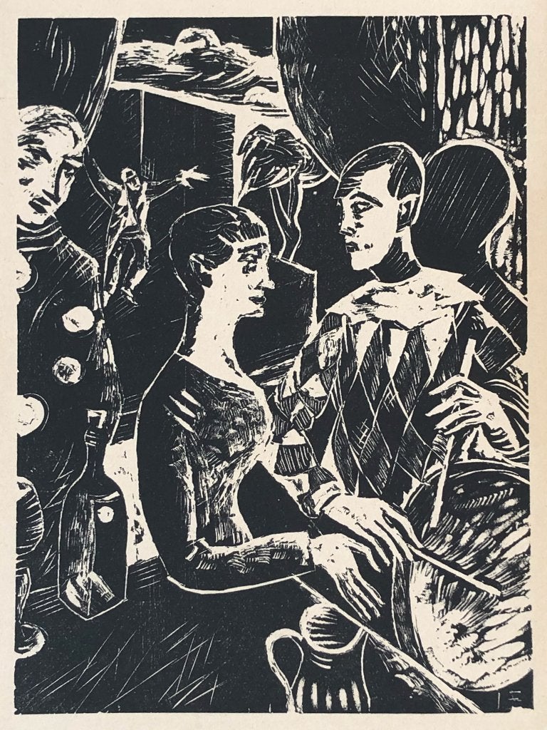 Josef Eberz (1880-1942) Houtsnede 'Circus' 1925, Ophalen of Verzenden