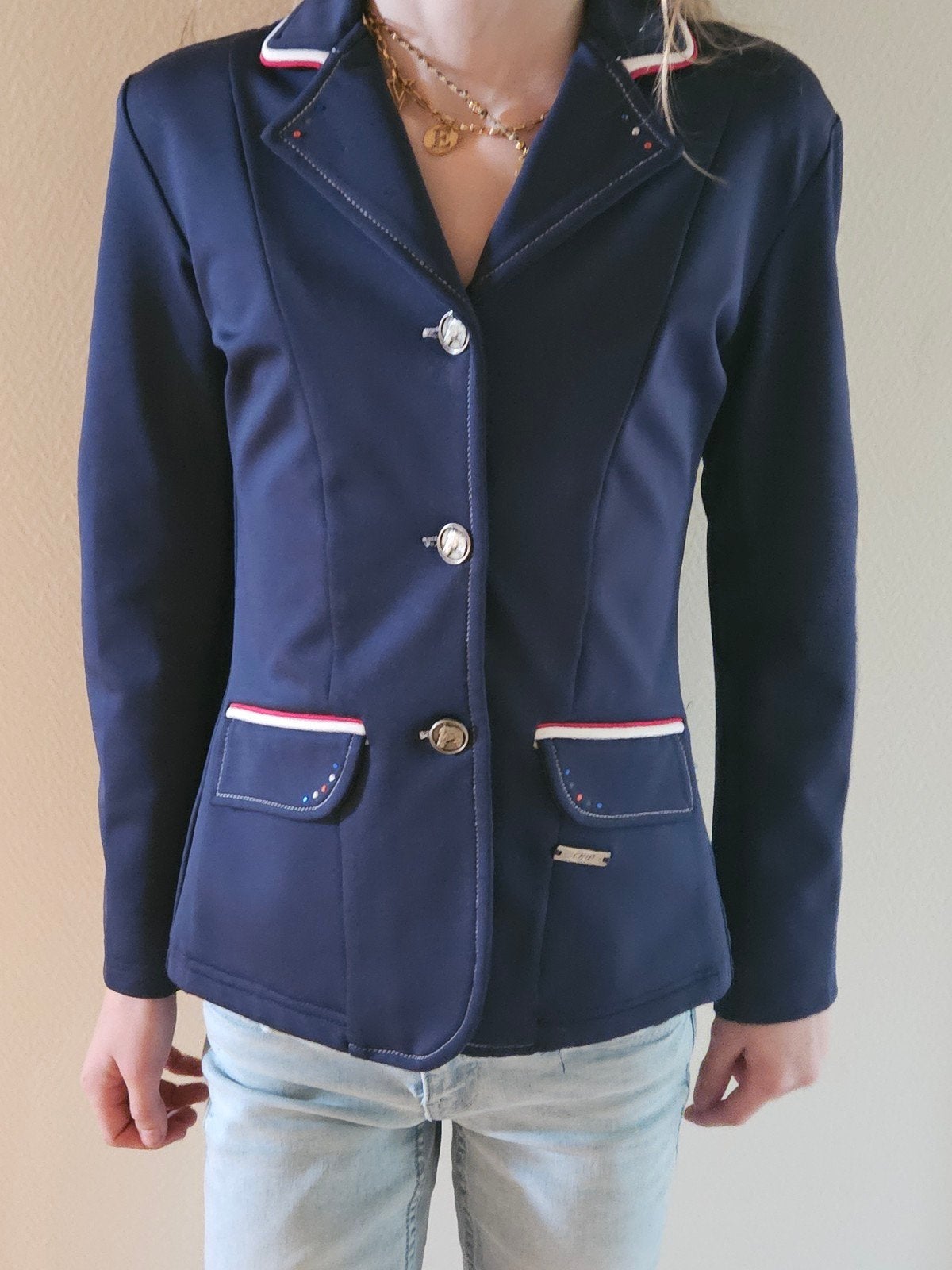 harry's horse wedstrijdjasje rijjasje 140, Dieren en Toebehoren, Blauw, Gebruikt, Kinderen, Dressuur