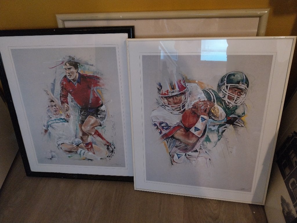 2 unieke sport etsen van Twan Van Vorstenbosch, Antiek en Kunst, Ophalen, 1950 - 1999, Overige technieken, Portret
