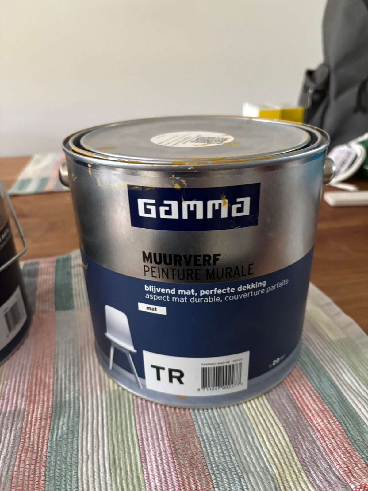Gamma muurverf restant tijgeroog, Ophalen, Gebruikt