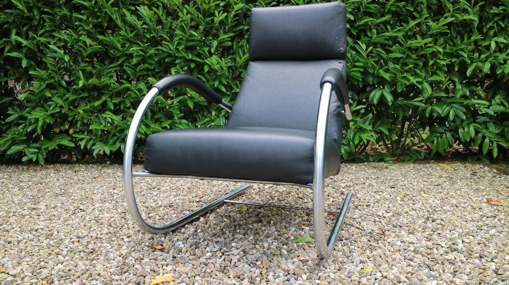 2x Label Speedster leren fauteuils., Huis en Inrichting, Fauteuils, Ophalen, Design fauteuils, Zo goed als nieuw, 50 tot 75 cm