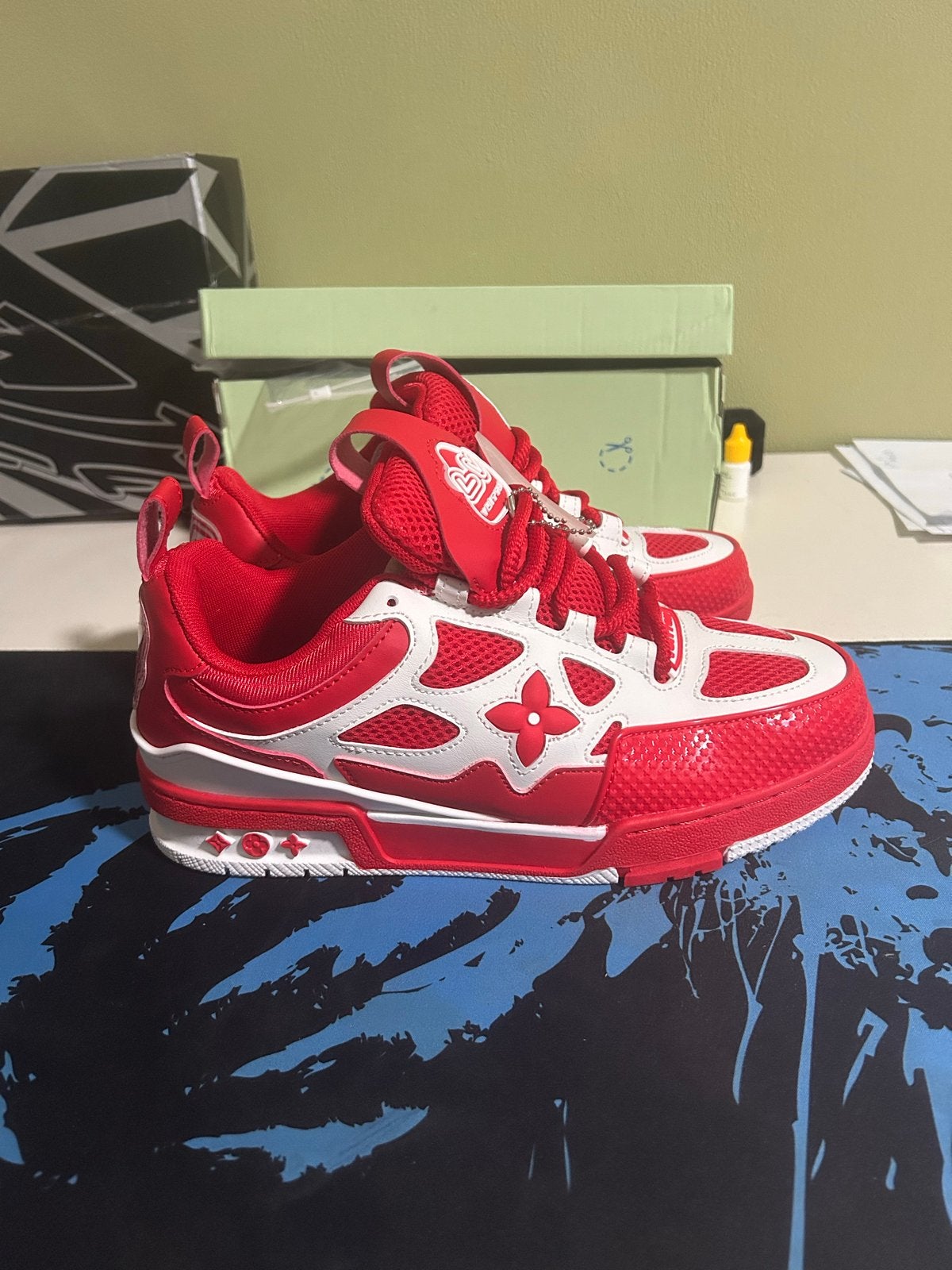 Louis Vuitton Skate Sneakers Rood Maat 42, Ophalen of Verzenden, Nieuw, Overige kleuren, Sneakers of Gympen
