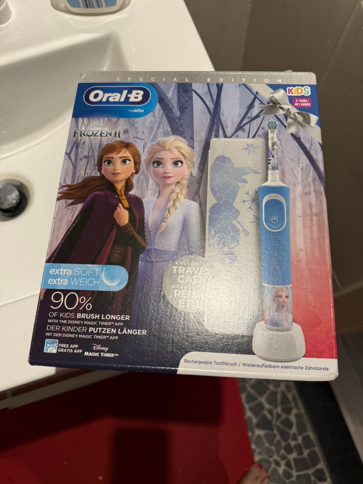 Elektrische Frozen tandenborstel kinderen vanaf 3 jaar, Sieraden, Tassen en Uiterlijk, Ophalen, Zo goed als nieuw, Tandenborstel