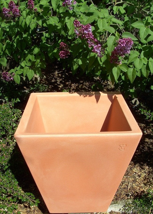 VECA PLATENBAK Terra di siene 50x50 cm Terracotta, Tuin en Terras, Bloembakken en Plantenbakken, Kunststof, -, Vierkant, Nieuw