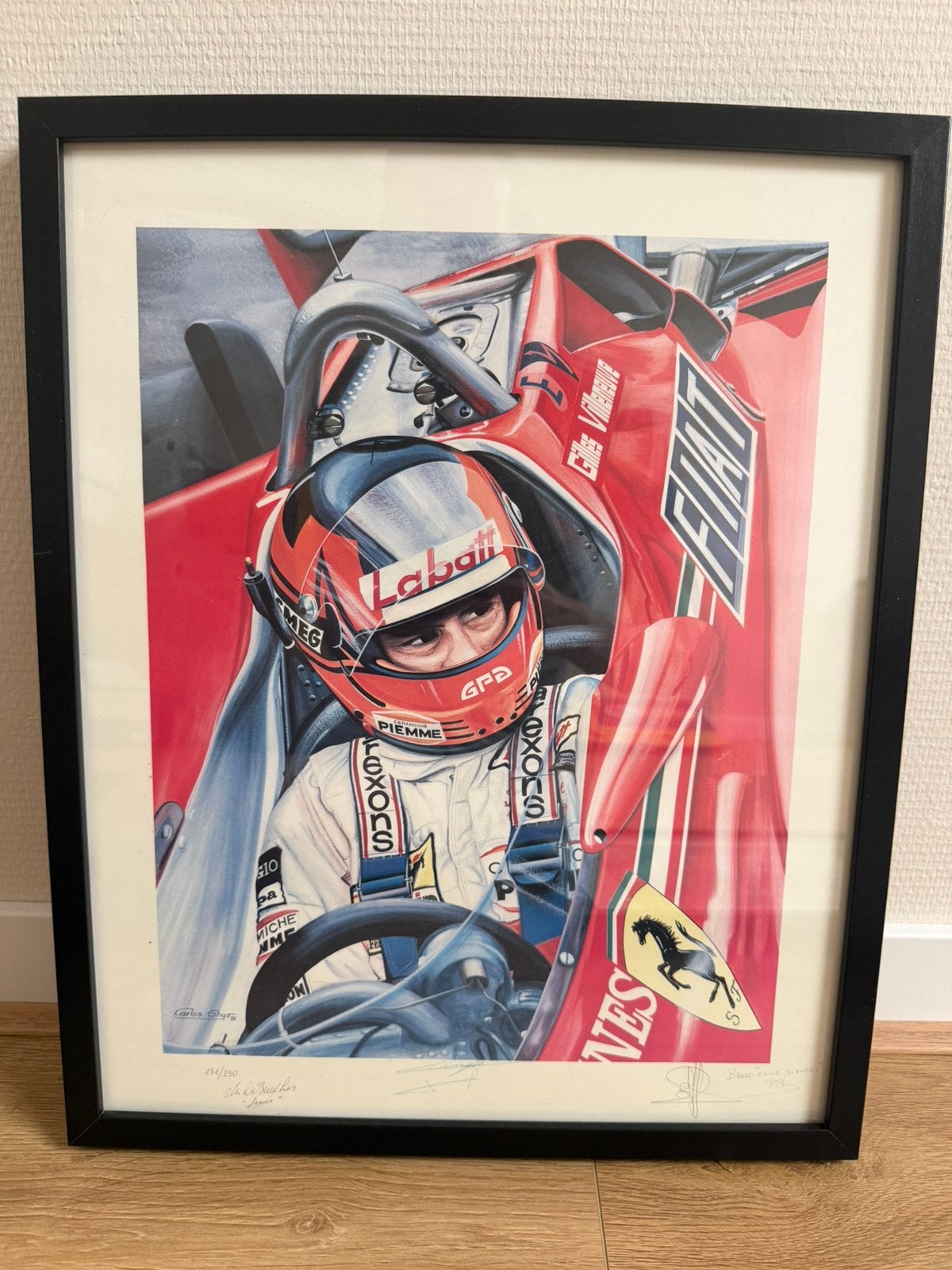 Gilles Villeneue Ferrari Poster Carlos Ghys, Verzamelen, Posters, Ophalen of Verzenden, Zo goed als nieuw, A1 t/m A3, Film en Tv