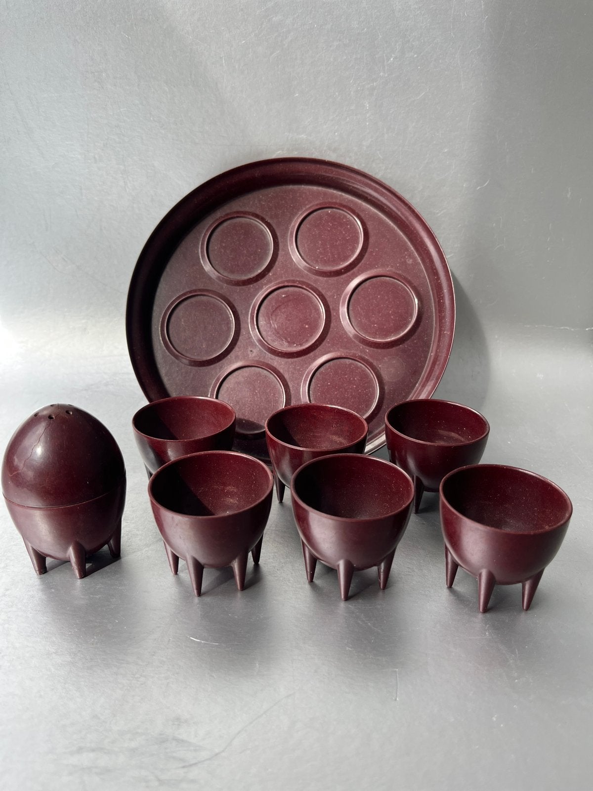 Oude bakelieten eierdopjes set, Ophalen of Verzenden