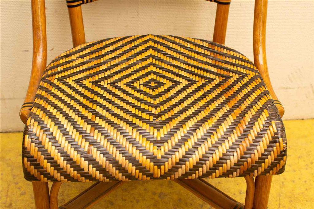 Rieten stoel 39663, Gebruikt, Bruin, Ophalen of Verzenden, Vijf, Zes of meer stoelen
