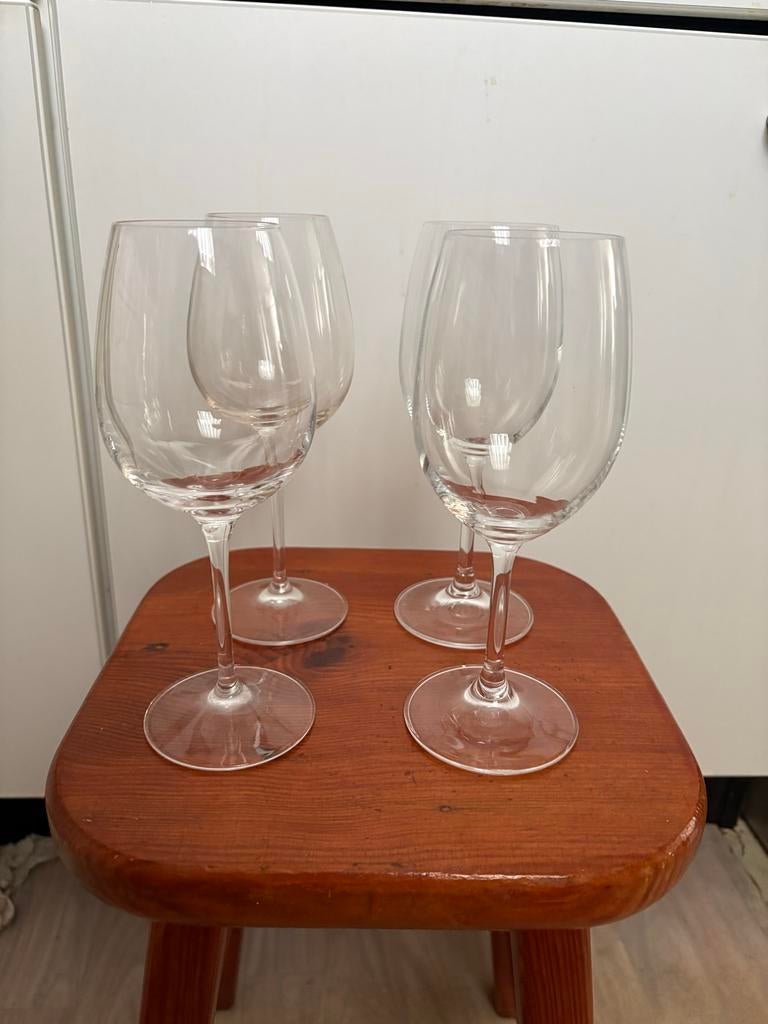 Set van 4 wijnglazen - 20cm hoog, Verzamelen, Glas en Borrelglaasjes, Ophalen of Verzenden, Zo goed als nieuw, Overige typen