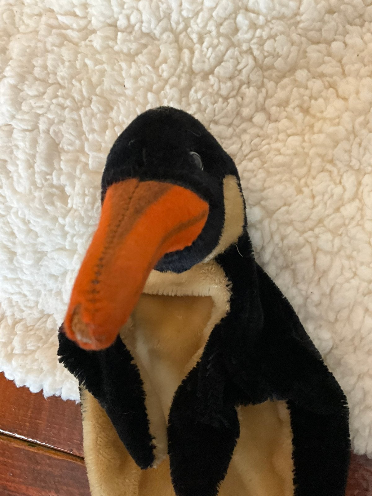 Prachtige antieke handpop van Steiff pinguin, Ophalen of Verzenden