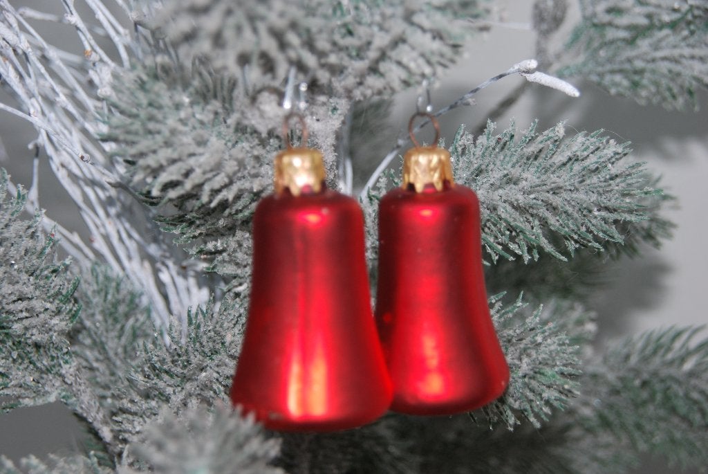 Twee rode kerstklokjes. Vintage, Diversen, Kerst, Ophalen of Verzenden, Zo goed als nieuw