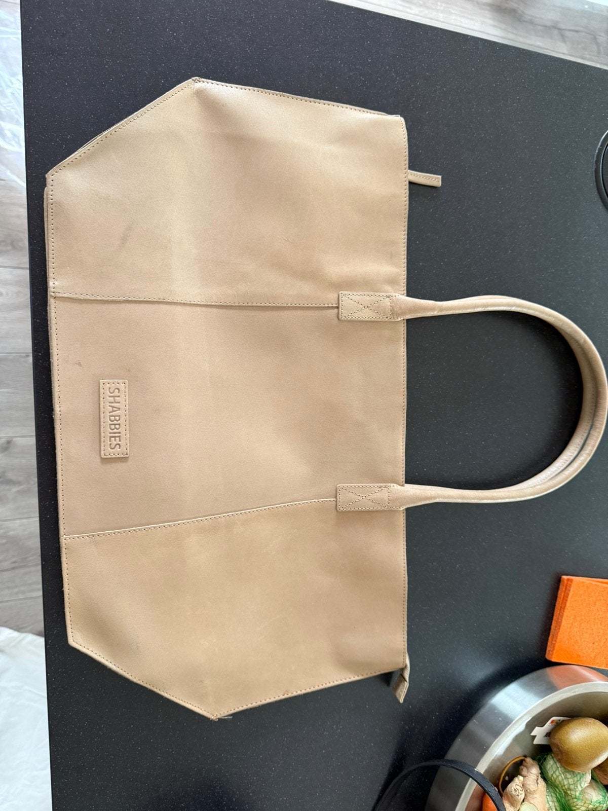Shabbies-tas / light taupe / leer / nieuw, Ophalen of Verzenden, Nieuw, Overige kleuren, Schoudertasje