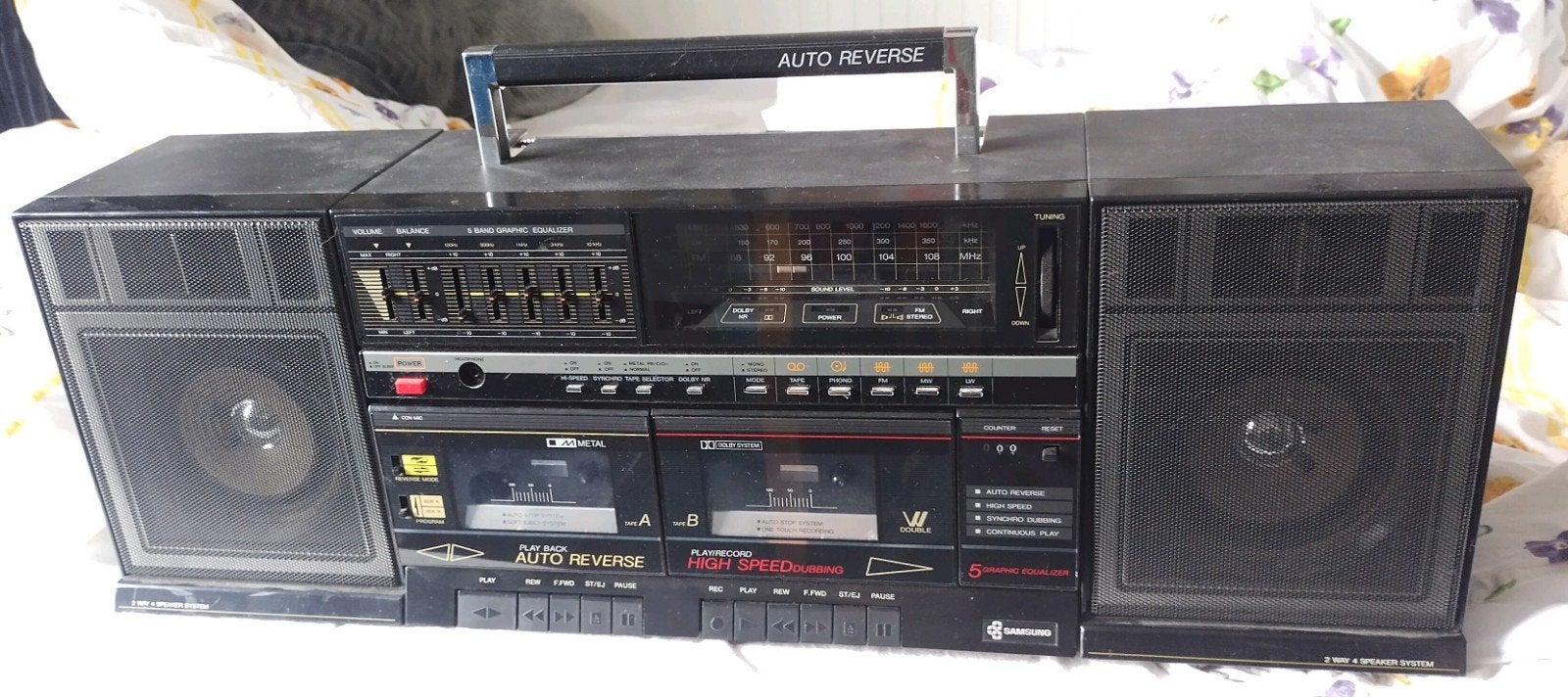 Samsung vintage boombox PD-80L radio dubbele cassette speler, Ophalen of Verzenden