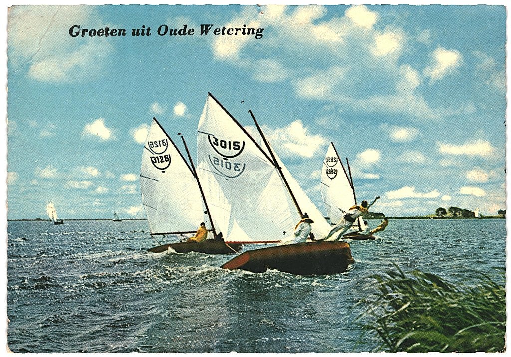 805033	Oude Wetering	1966 ZH	 zegel	 Deltawerken, Ophalen of Verzenden, 1960 tot 1980, Gelopen, Zuid-Holland
