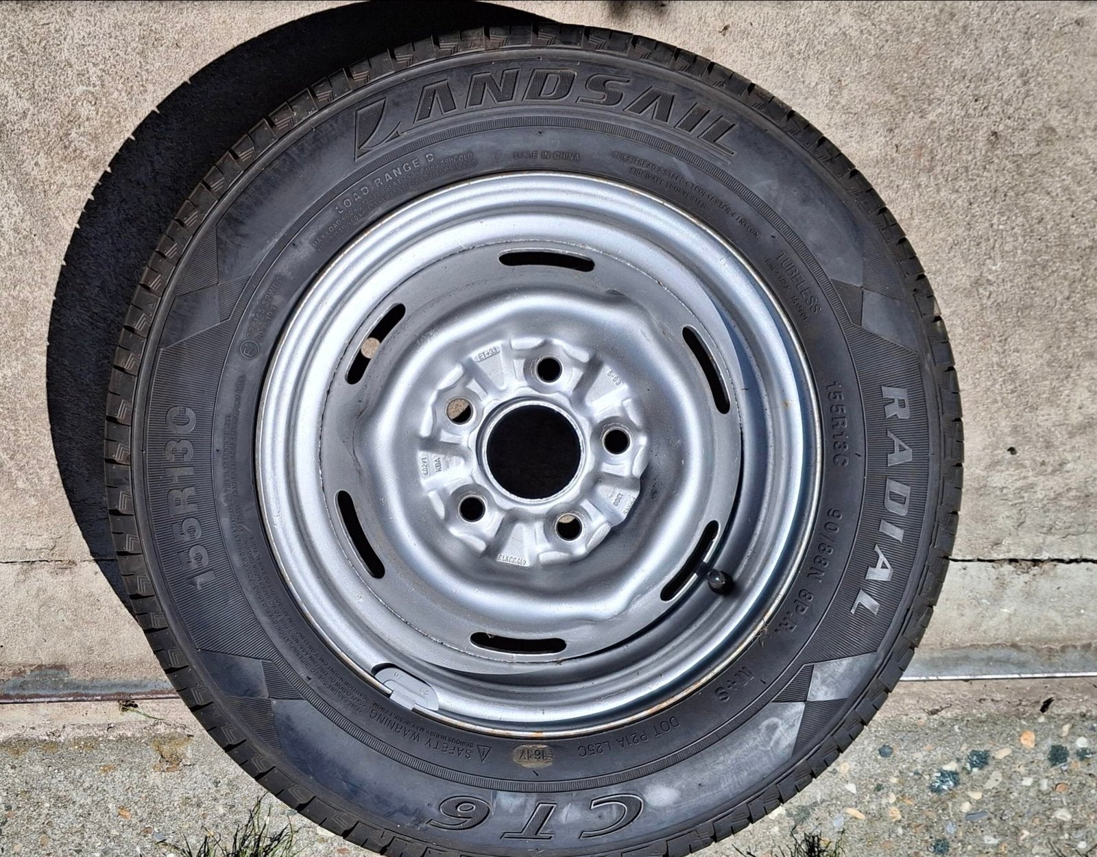 Reservewiel 155R13C voor aanhanger, vouwwagen of caravan, Ophalen of Verzenden, Gebruikt