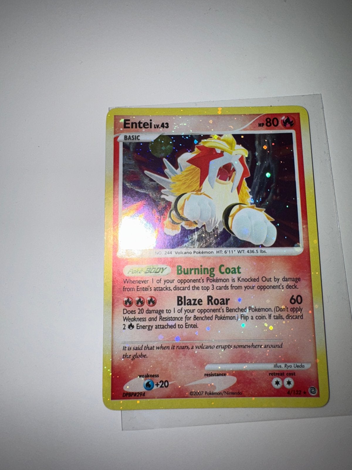 Entei DPBP#294 met Holo bleed en mooie swirl, Ophalen of Verzenden, Zo goed als nieuw