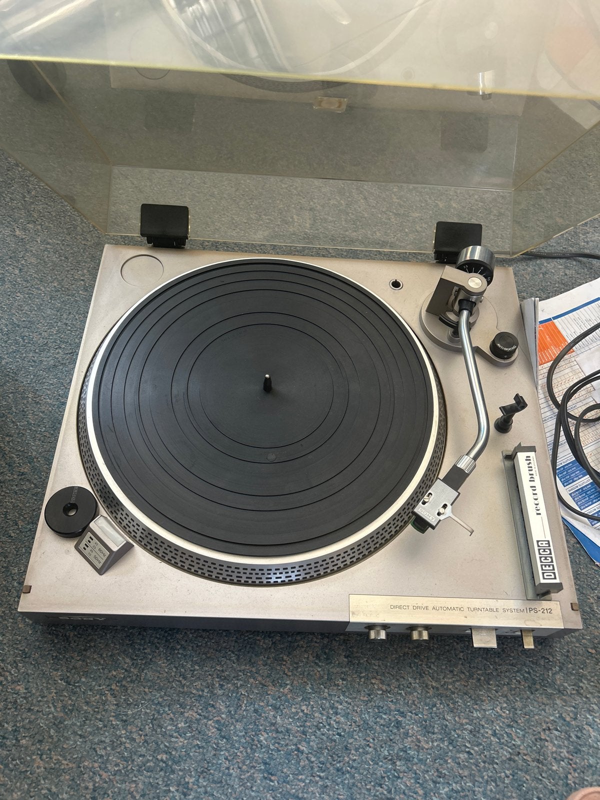 Sony PS-212 Direct Drive Automatische Platenspeler, Ophalen, Gebruikt, Pitch-regelaar, Platenspeler