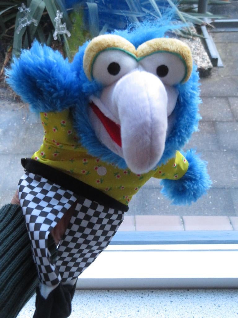 Handpop Gonzo papagaaiThe Muppets AH Albert Heijn Mega, Ophalen of Verzenden, Zo goed als nieuw, Overige typen, Wasbaar