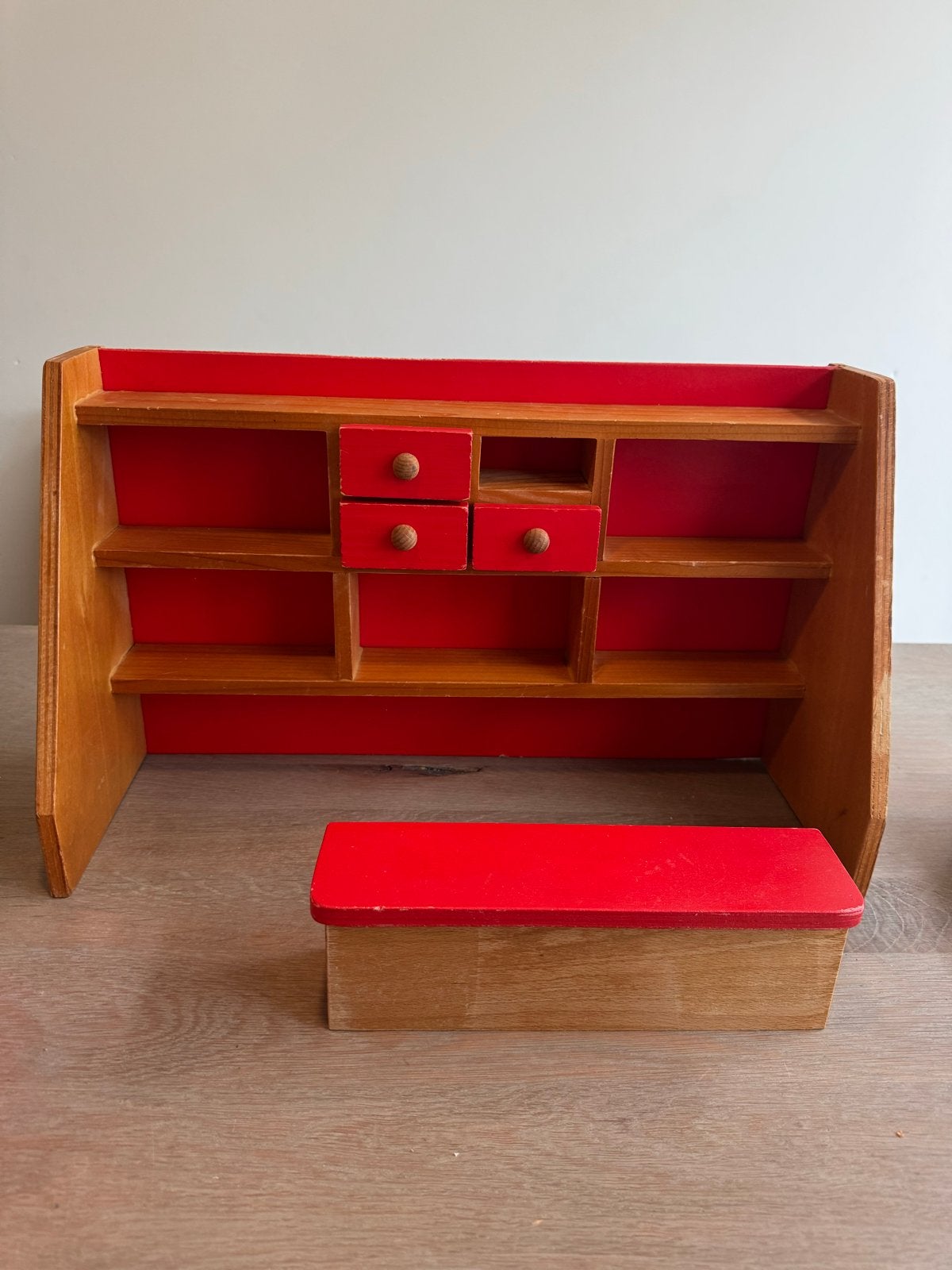 Vintage houten winkeltje supermarkt - rood/hout, Ophalen, Gebruikt