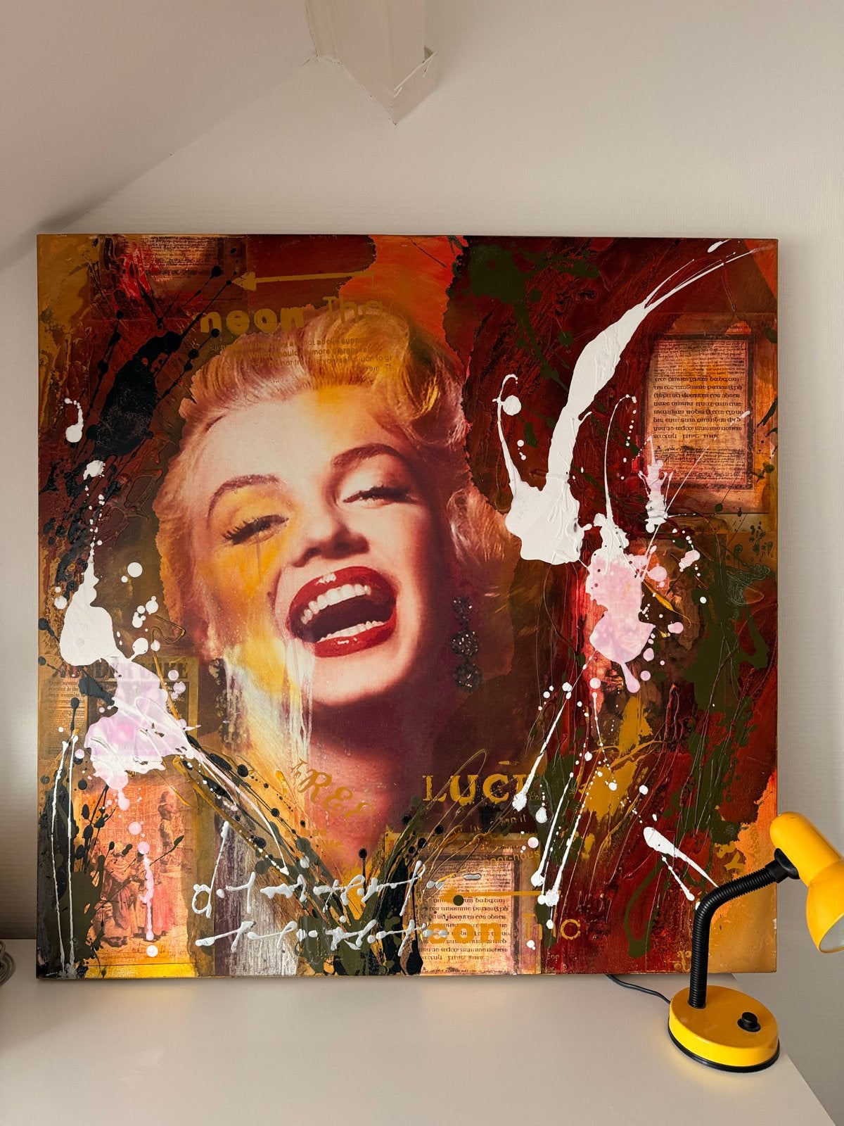 Modern Schilderij Marilyn Monroe - Pop Art Stijl, Antiek en Kunst, Ophalen, Acrylverf, Echtheidscertificaat, Portret
